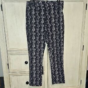 Navy And Cream Snake Print Pants By RAFAELA